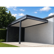 Carport Aluminium Toit Plat Bac Acier Poteau Déporté