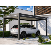 Carport Aluminium Toit Plat Bac Acier OBX Autoporté Sur Mesure
