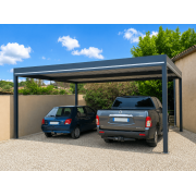 Carport Aluminium OBX Toit Plat Bac Acier Autoporté 5x5.81m
