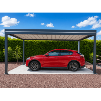 Carport Aluminium OBX Toit Plat Bac Acier Autoporté 5.8x4m