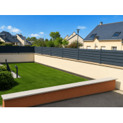  	Clôture Aluminium Persiennée à Visser sur Muret 0.75x14m