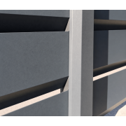 Clôture Aluminium Persiennée Lames 137x20mm Sans Vis à Vis Extérieur à Sceller Sur Mesure