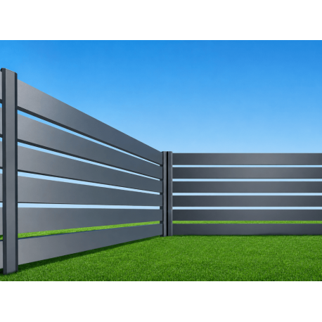 Clôture Aluminium Ajourée Lames 150x20mm à Sceller Sur Mesure