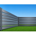 Clôture Aluminium Ajourée Lames 150x20mm PB06 Extérieure à Sceller Sur Mesure