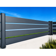 Clôture Aluminium Ajourée Lames 100x20mm à Visser sur Muret ou Applique (à l'Anglaise) Sur Mesure