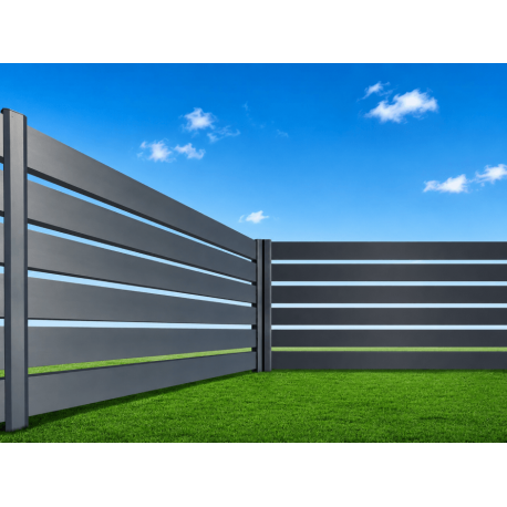 Clôture Aluminium Ajourée Lames 100x20mm à Sceller Sur Mesure