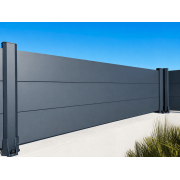 Clôture Aluminium Pleine Lames 150x20mm à Visser sur Muret ou Applique (à l'Anglaise) Sur Mesure