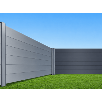 Clôture Aluminium Pleine Lames 150x20mm à Sceller Sur Mesure