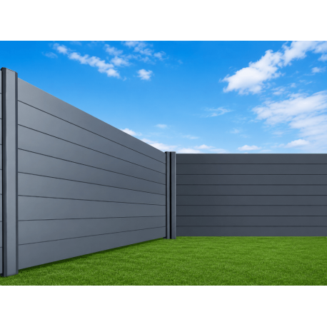 Clôture Aluminium Pleine Lames 100x20mm à Sceller Sur Mesure