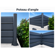 Pièces Détachées pour Clôture Aluminium Ajourée Lames 150x20mm & 100x20mm 
