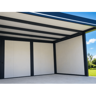 Parois Fixes Carport Panneaux Sandwich 27 mm Gris Anthracite 1 Face, Blanc 9010 1 Face