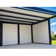 Parois Fixes Carport Panneaux Sandwich 27 mm Gris Anthracite 1 Face, Blanc 9010 1 Face