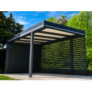  	Claustras Fixes Brise-Vue Lames Horizontales sur Carport Gris Anthracite 7016