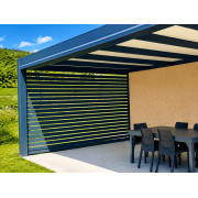 Claustra Fixe Brise-Vue Lames Horizontales sur pergola Gris Anthracite 7016