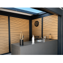Claustra Fixe Lames Horizontales en Composite pour Pergola & Carport Sur Mesure