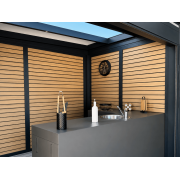Claustra Fixe Lames Horizontales en Composite pour Pergola