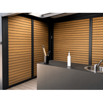 Claustra Fixe Lames Horizontales en Composite pour Pergola