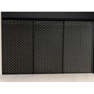 Claustra Fixe Pergola 4.5m Tôle Perforée Motifs Bulles Aluminium