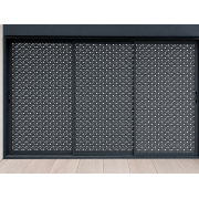 Claustra pour Pergola Coulissant 3 Vantaux Tôle Perforée Motifs Bulles