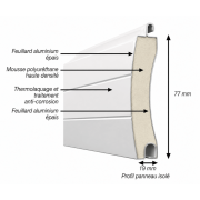 	Porte de garage enroulable SOMFY avec lames en alu isolées 77x19 mm