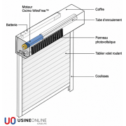 Schéma volet roulant Solaire coffre extérieur