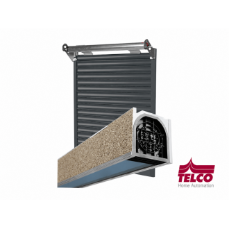Volet roulant aluminium moteur Telco monté dans coffre linteau tunnel