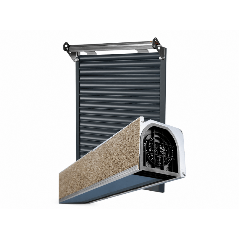 Volet roulant aluminium somfy monté dans coffre linteau tunnel