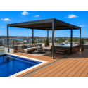 Pergola Bioclimatique Aluminium H3 AUTO-PORTÉE Lames Orientables Parallèles Électrique (Moteurs Double Vérins) Sur Mesure