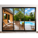 Baie Vitrée 3 Vantaux Coulissante Aluminium PROFILS SYSTÈMES (Ouvrant Principal Droit Sens Ouverture vers la Gauche) Sur Mesure