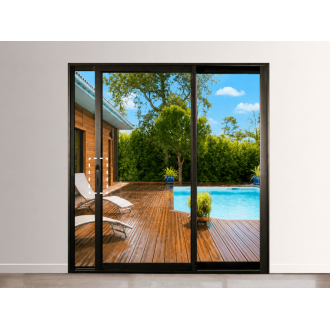 Baie Vitrée à Galandage 2 Vantaux Coulissante Aluminium PROFILS SYSTÈMES Refoulement Même Coté (droit) Birail Sur Mesure