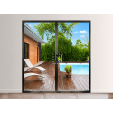 Porte-Fenêtre Aluminium 2 Vantaux PROFILS SYSTÈMES Ouvrants Visibles Ouverture à la Française Sur Mesure