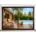 Baie Vitrée 2 Vantaux Coulissante Aluminium PROFILS SYSTÈMES avec Volet Roulant Motorisé (Somfy, Simu) ou Manuel Sur Mesure