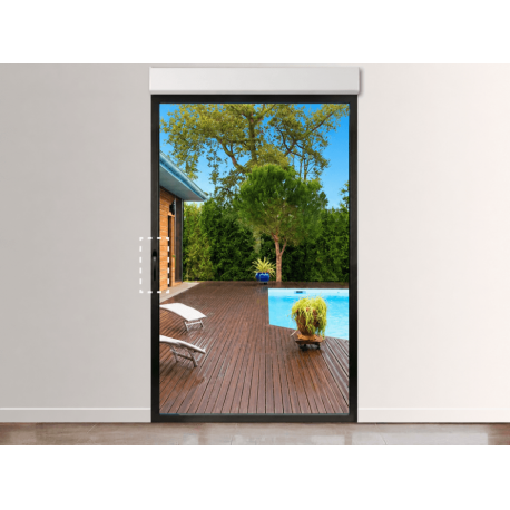 Porte-Fenêtre Aluminium 1 Vantail Tirant Droit (option Ferrage Invisible) avec Volet Roulant Intégré
