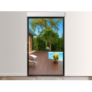Porte-Fenêtre Aluminium 1 Vantail Tirant Droit (option Ferrage Invisible) avec Volet Roulant Intégré