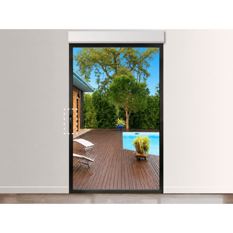 Porte-Fenêtre Aluminium 1 Vantail Tirant Droit (option Ferrage Invisible) avec Volet Roulant Intégré