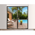 Porte-Fenêtre Aluminium 2 Vantaux PROFILS SYSTÈMES avec Volet Roulant Électrique (Somfy ou Simu) ou Manuel Intégré Sur Mesure