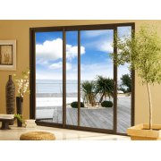 Baie coulissante 2 vantaux gris anthracite ral 7016