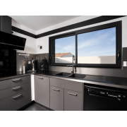  	Fenêtre Coulissante Aluminium 2 Vantaux Gris Anthracite RAL 7016