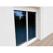 Baie Vitrée Coulissante Aluminium Blanc 2 Vantaux avec Volet Roulant Intégré
