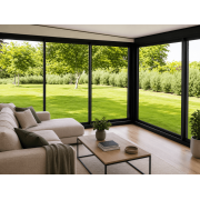 x2 Baies Vitrées Coulissantes 3 Vantaux 2.1 x 3.06 m RAL 7016