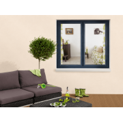 Fenetre alu 2 vantaux gris 7016