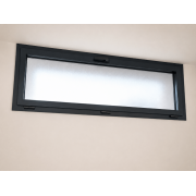 Châssis à Soufflet Aluminium RAL 7016, Vitrage Dépoli