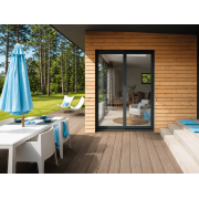 Porte fenetre aluminium gris anthracite 2 vantaux