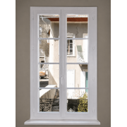 Fenêtre PVC 2 Vantaux avec x3 Petits Bois Intégrés 26x8mm Horizontaux (4 Carreaux) par Vantail (Teinte Assortie)