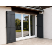 Porte-Fenêtre PVC 3 Vantaux (2 ouvrants et 1 fixe) - Option Serrure