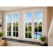 Fenêtre PVC 2 Vantaux avec Croisillons : x1 Vertical, x3 Horizontaux par Vantail