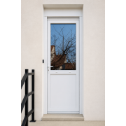 Porte-Fenêtre PVC 1 Vantail 1.9 x 0.8 m Option Serrure et Soubassement Plein avec Volet Roulant Intégré Motorisé Ouvert