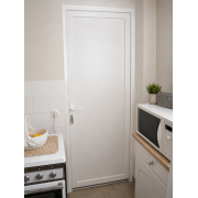  	Porte de service PVC 1 vantail panneau plein arrière cuisine