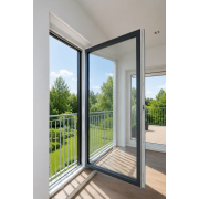 Porte-Fenêtre PVC 1 Vantail Plaxé Gris Anthracite Extérieur / Blanc Intérieur