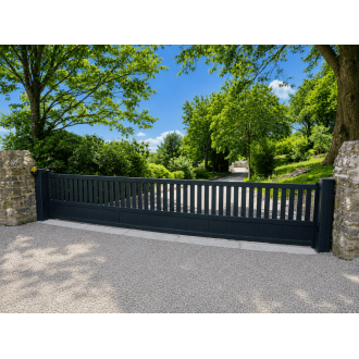 Portail Aluminium coulissant semi-ajouré Audrey